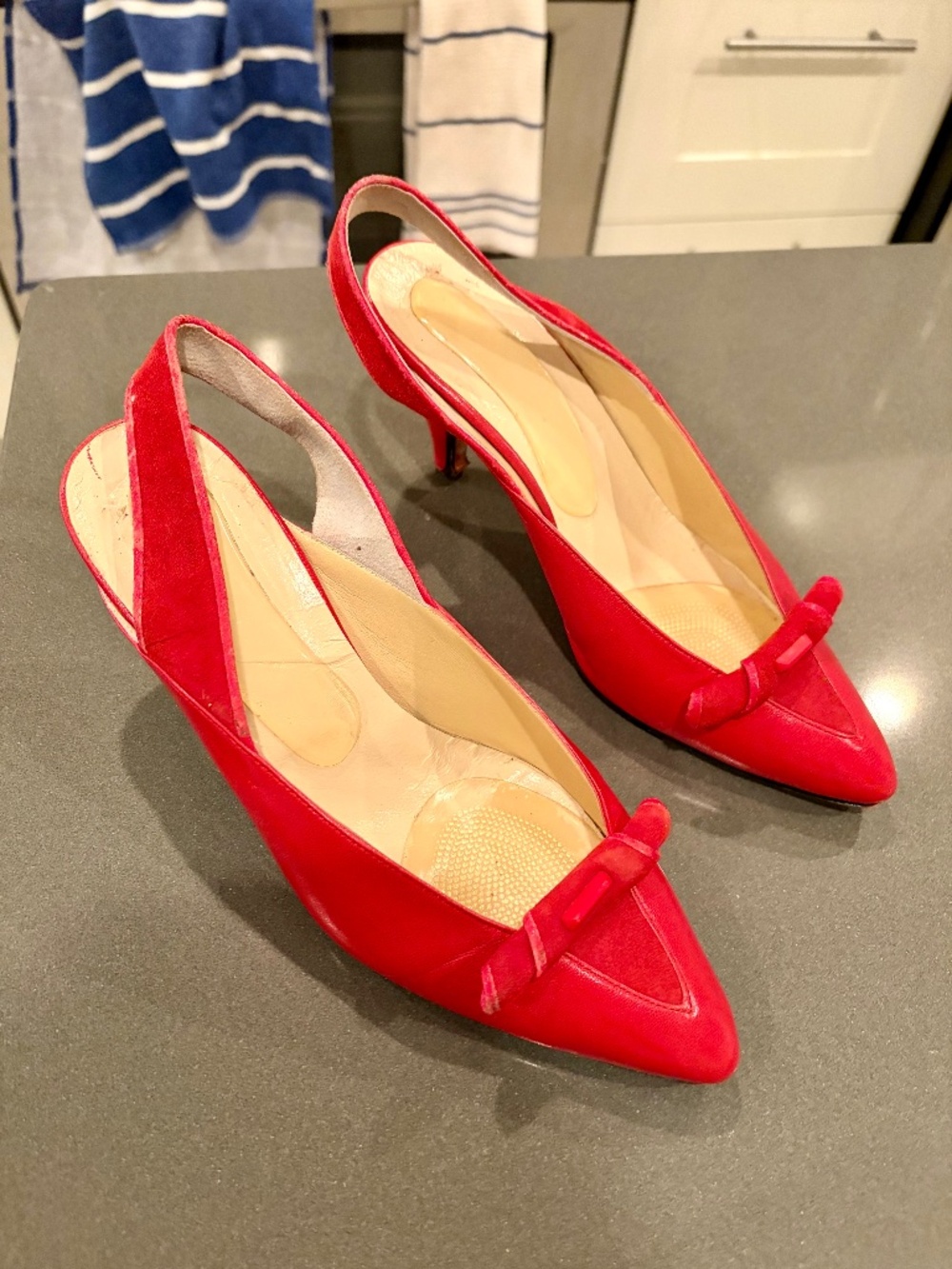 Vintage red slingback heels - size 8 (EU 38) - Picture 5 of 9